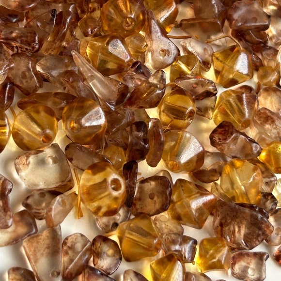 Vintage Amber Acrylic Lucite Nugget Beads DIY Jewelry Making Supplies Craft Lot - Picture 7 of 12